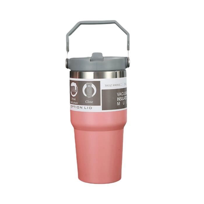 Encool Gobelet de 50 oz avec poignée et paille, gobelet isolé 100