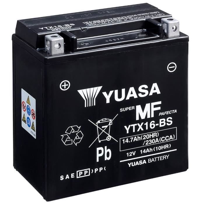 YUASA AGM YTX16-BS Batteries moto 14Ah 12V (DIN 81600)
