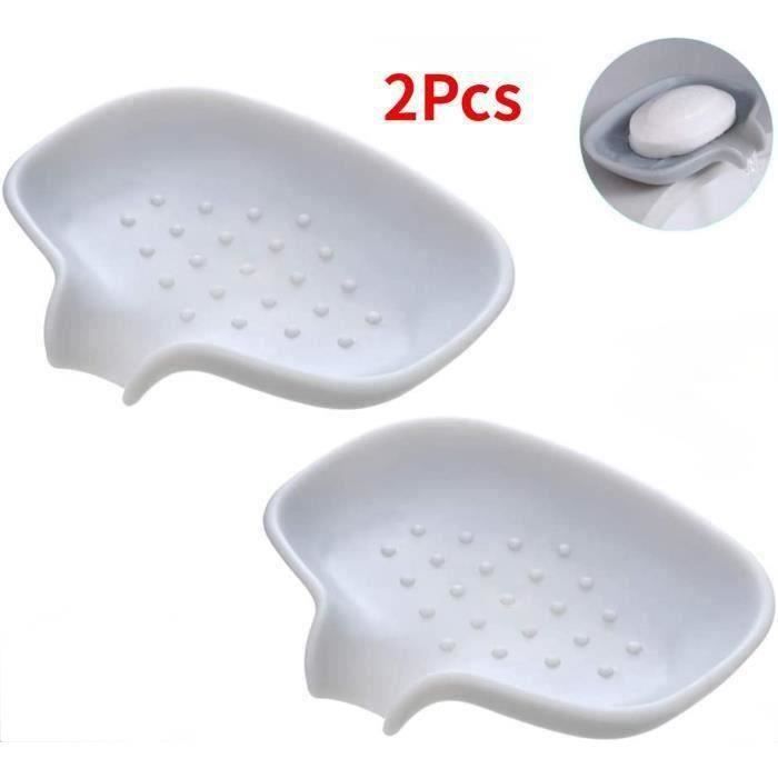 4 pièces de porte-savon en silicone, porte-savon avec tampon à savon, tampons auto-drainants pour porte-savon, économiseur de savon pour vaisselle pour la cuisine, la salle de bain et les voyages