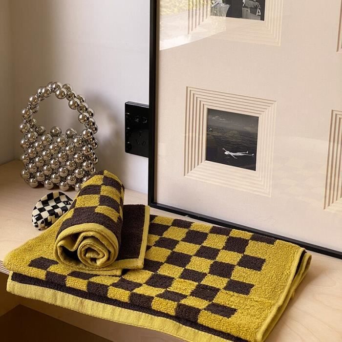 SERVIETTE DE PLAGE,Yellow brownFace towel 35X35cm1 pcEnsemble de serviettes de bain en coton