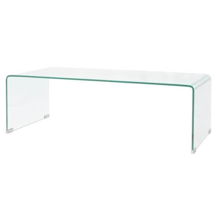 Table basse - ZERONE - Dbaiyi-Ddis - Verre trempé - Transparent - 98x45x30 cm