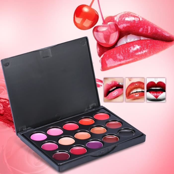 15 couleurs Rouge à lèvre maquillage cosmétic brillant à lèvres palette Cdiscount Au quotidien