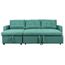 Canape D Angle Convertible Toledo Tissu Bleu Vert Achat Vente