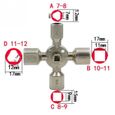 10 en 1 multifonction croix interrupteur clé en alliage universel carré Triangle Clés à Molette SKB85-1