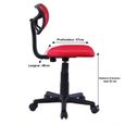 Chaise de bureau enfant MILAN - IDIMEX - pivotante, ergonomique, hauteur réglable - mesh rouge-1