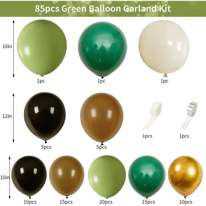 Ballons-Vert anis-Lot de 10 - Décorations Anniversaire