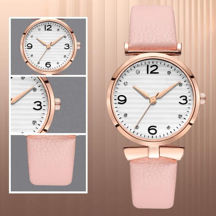 Montre Fille Et Femme Étanché – Quartz Lumineuse, Bracelet Silicone Souple, Style Simple & Décontracté