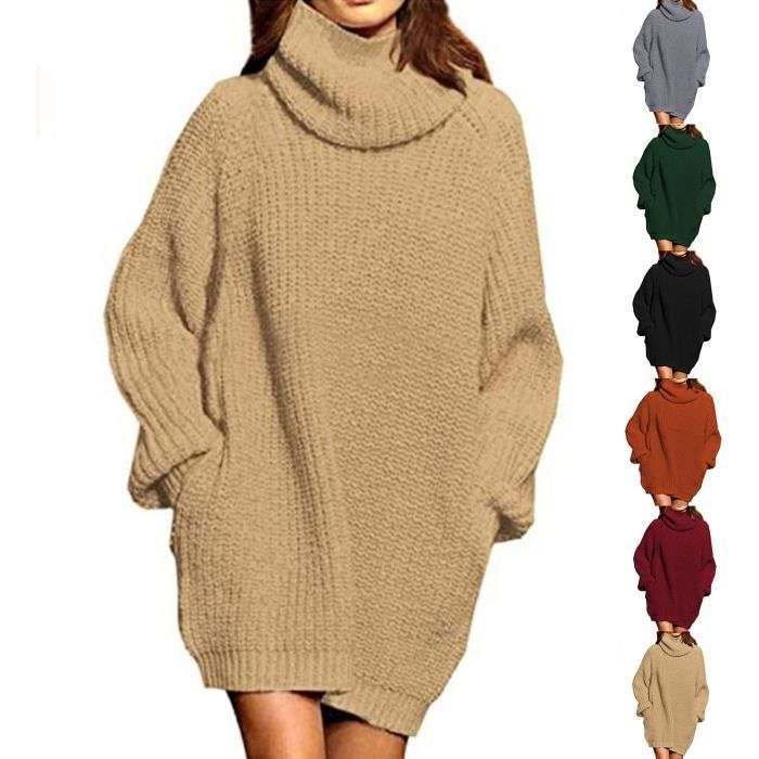 Robe pull col roulé oversize online