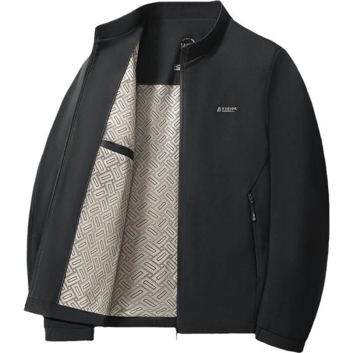 Veste Zippée Décontractée Pour Homme - Blouson Léger Mi-saison, Col Mao, Coupe Moderne, Poches Pratiques, Pour Automne/hiver