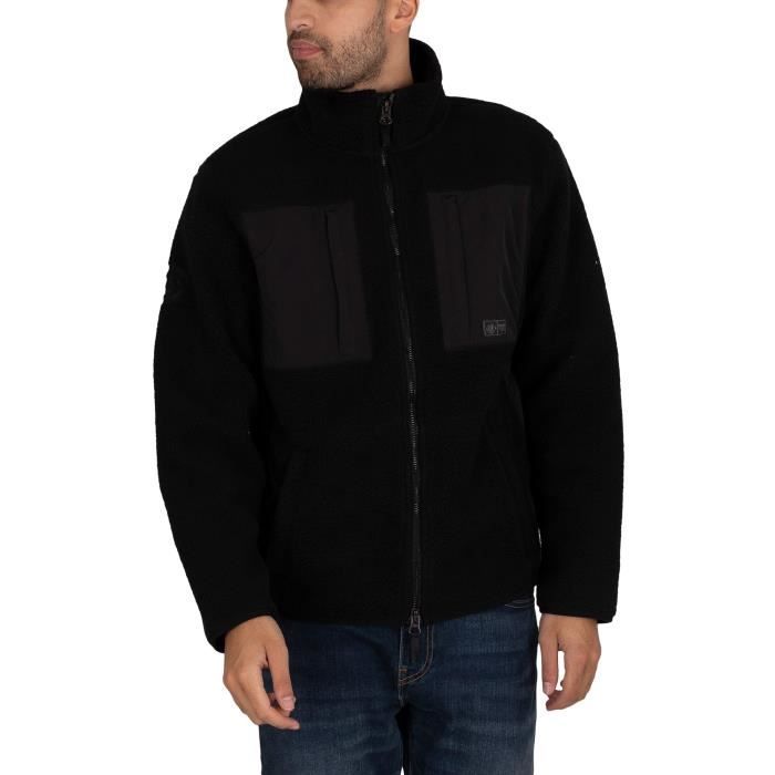 Superdry Veste polaire d exp dition Noir Noir Cdiscount Pr t