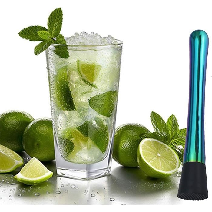 Pilon à Cocktail Et Glace En Inox – Broyeur Robuste Professionnel Pour Shaker, Mojito, Fruits, épices – Manche Ergonomique 21 Cm
