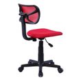Chaise de bureau enfant MILAN - IDIMEX - pivotante, ergonomique, hauteur réglable - mesh rouge-2