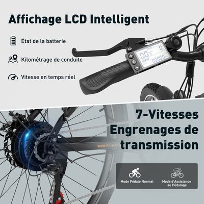HITWAY Vélo Électrique 27.5 Blanc, VAE avec batterie amovible 36V/13AH