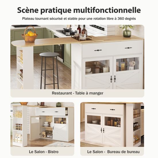 Table A Manger Extensible Avec Espace De Rangement, Table Bar
