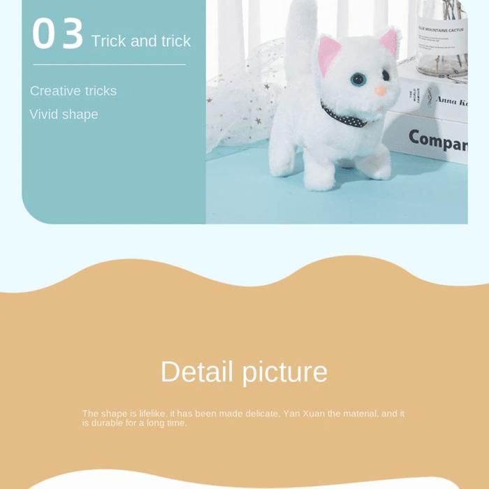 Jouet électronique Chat Roulant Et Rieur - Peluche Interactive Pour Enfants, Cadeau Mignon Et éducatif