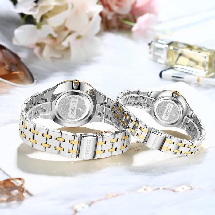 Montre Quartz Assortie Pour Elle Et Lui Dor Argent