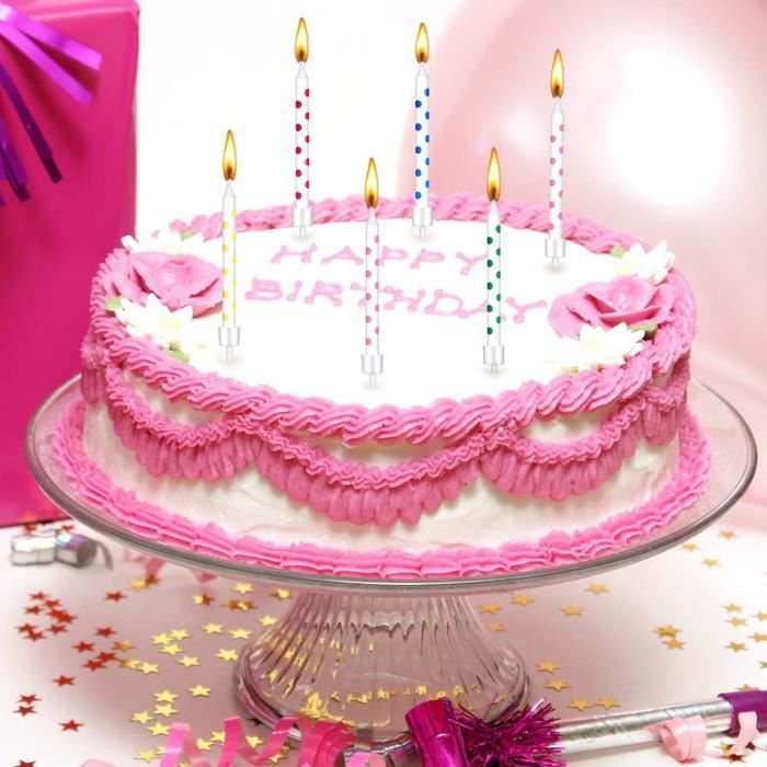 60 Bougies Spirale Dorées Pour Gâteau D'anniversaire - SJACXANM - Longues Et Minces Avec Supports Inclus - 10