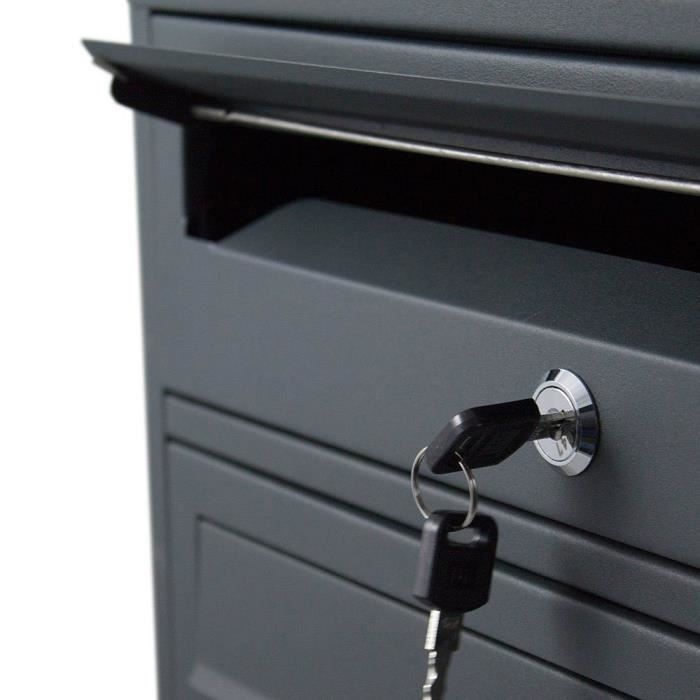 Boîte aux lettres locataire autoportante 4 Eurobox acier graphite Cdiscount Bricolage
