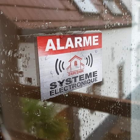 Autocollants Alarme Système électronique Logo 771 - Aspect Inox - Lot De 12 Pièces - Neuf