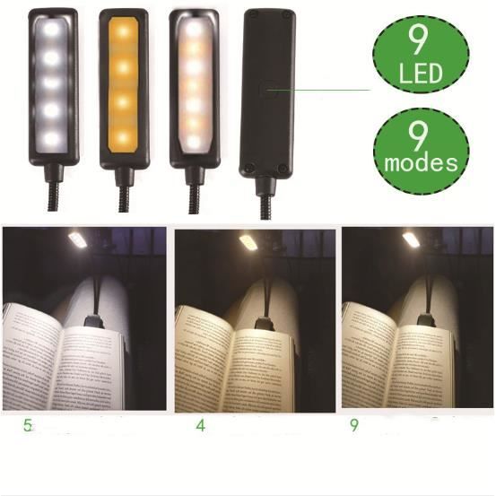 Sing-Noir Lampe de Lecture Rechargeable Gritin Liseuse Lampe Clip 9 LED  Gradation Progressive 3 Modes de Couleur - Cdiscount Maison