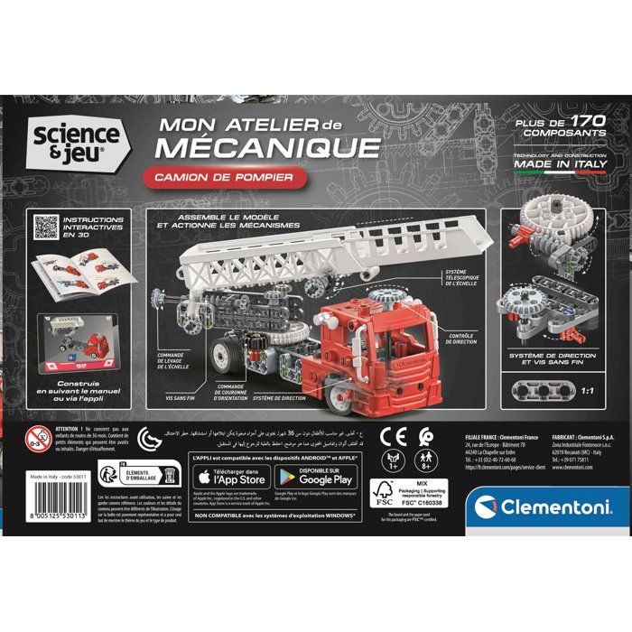 Camion de Pompier - CLEMENTONI - Mon Atelier Mécanique - Plus de 170 ...