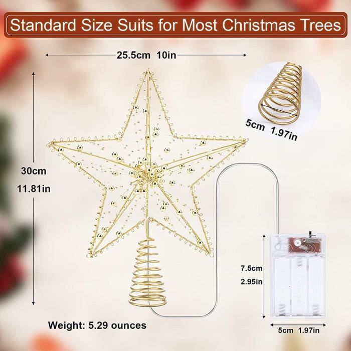 Dioche Étoile Lumineuse pour Sapin de Noël Décoration Maison