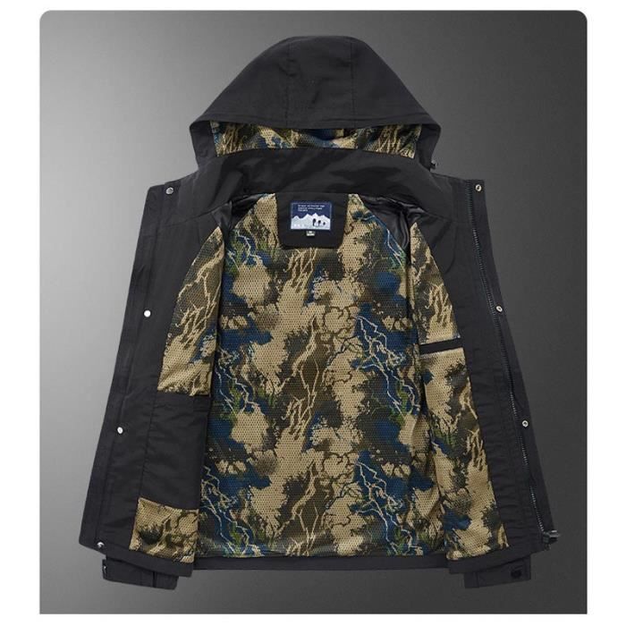 Veste Softshell Homme Imperméable – Capuche Amovible, Anti-vent, Pour Randonnée Et Quotidien