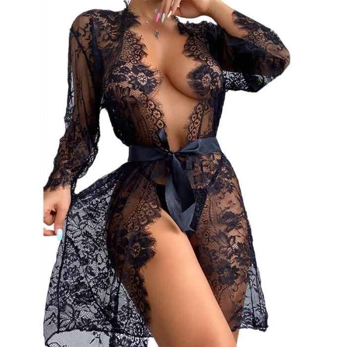 Nuisette Dentelle RSLOVE - Babydoll Sexy Femme Avec String Assorti - Lingerie Coquine