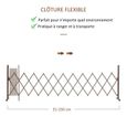 Barrière extensible rétractable barrière de sécurité 300L x 31l x 103H cm alu métal marron-3