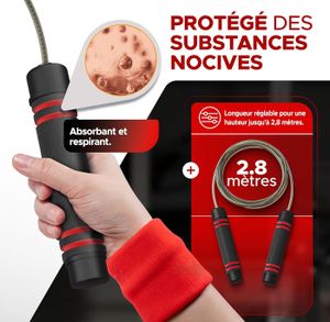 Corde à sauter réglable professionnelle XTREMEFIT® - Fitness - Boxe - Sports