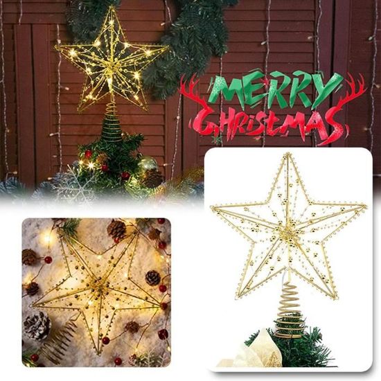 Dioche Étoile Lumineuse pour Sapin de Noël Décoration Maison
