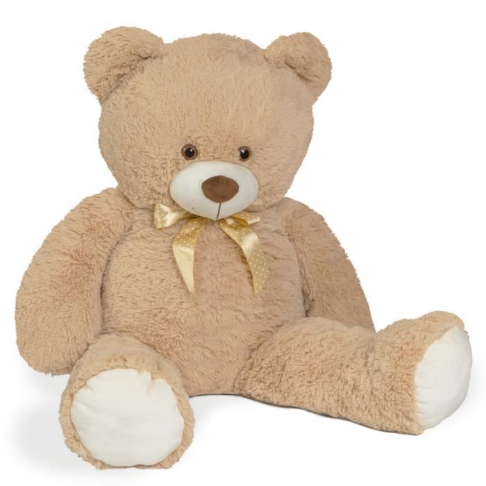 ID MARKET Ours en peluche g ant 200 cm beige Cdiscount Jeux