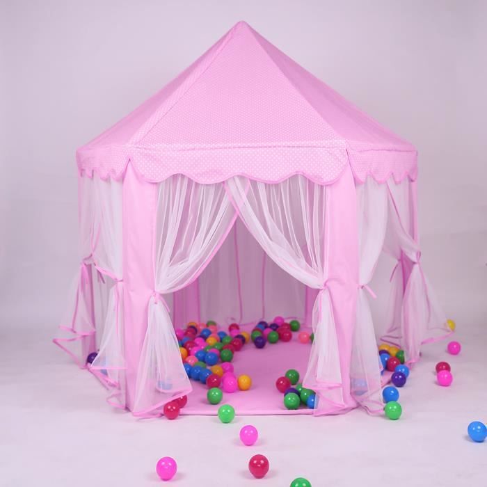 Tente de jeu Maxenza 8715 - Château de princesse rose - Intérieur et