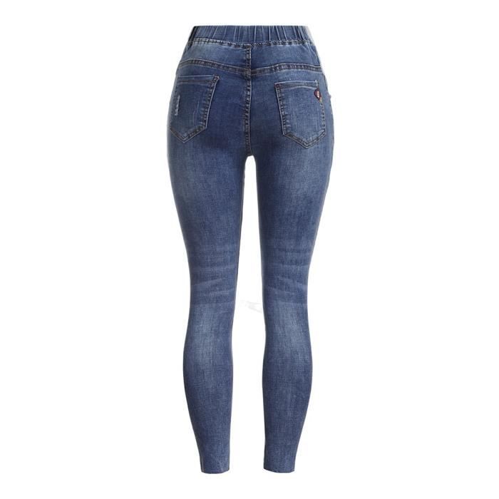 PANTACOURT Femme enceinte jeans dechires pantalon de maternite pantalon d allaitement prop ventre legging CQY81021584LBM Ion Bleu clair Cdiscount Pret a Porter
