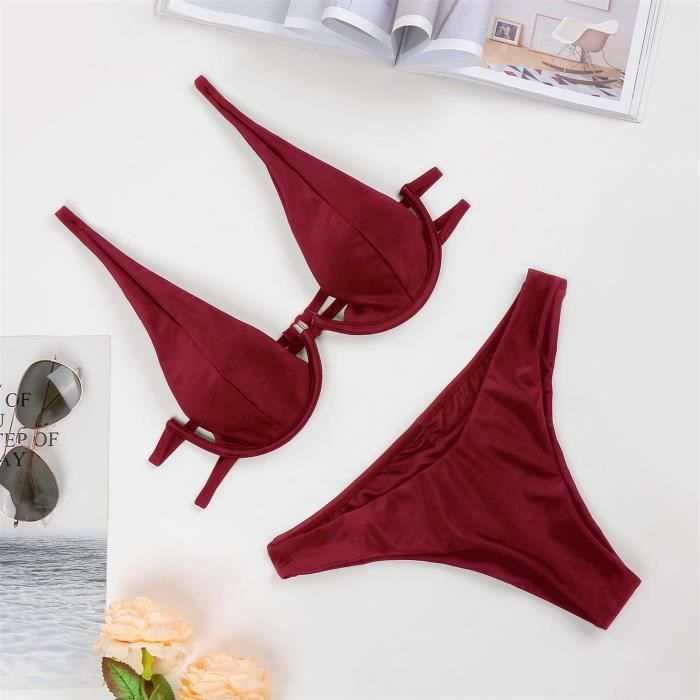 Maroon push up bikini sale