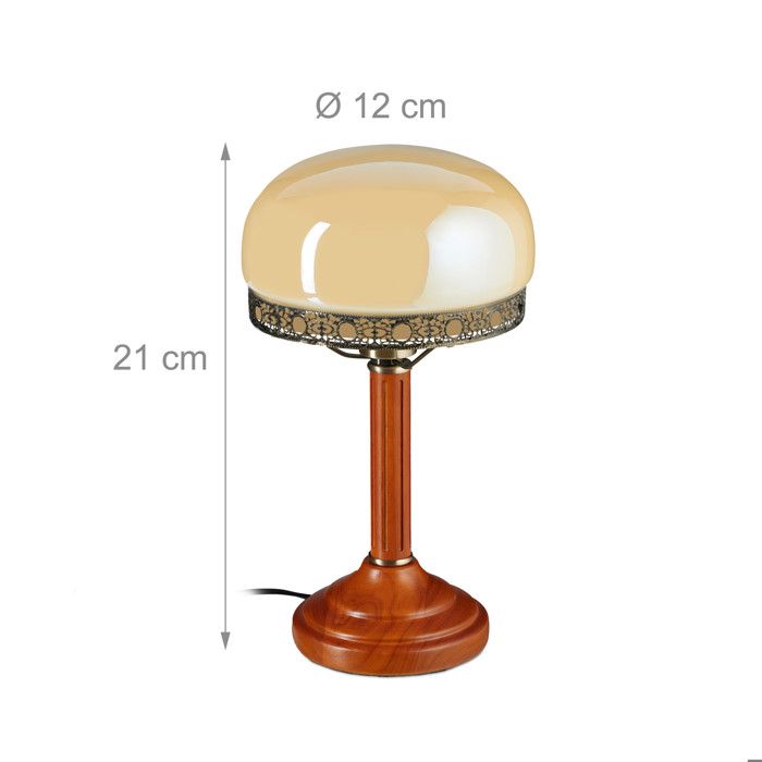 Lampe De Table Moderne - Base Céramique Rouge, Abat-jour Verre Dépoli, éclairage Doux Pour Salon Ou Bureau - 2