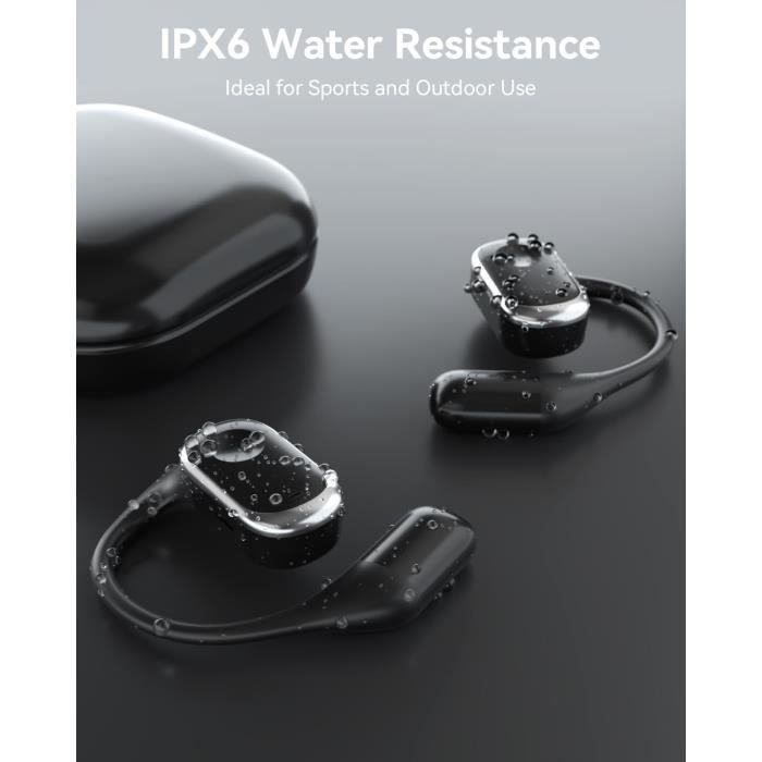 Hiteblaz Écouteurs Open Ear Bluetooth 5.3 - 40H Autonomie - IPX5 - Sport/Course/Cyclisme