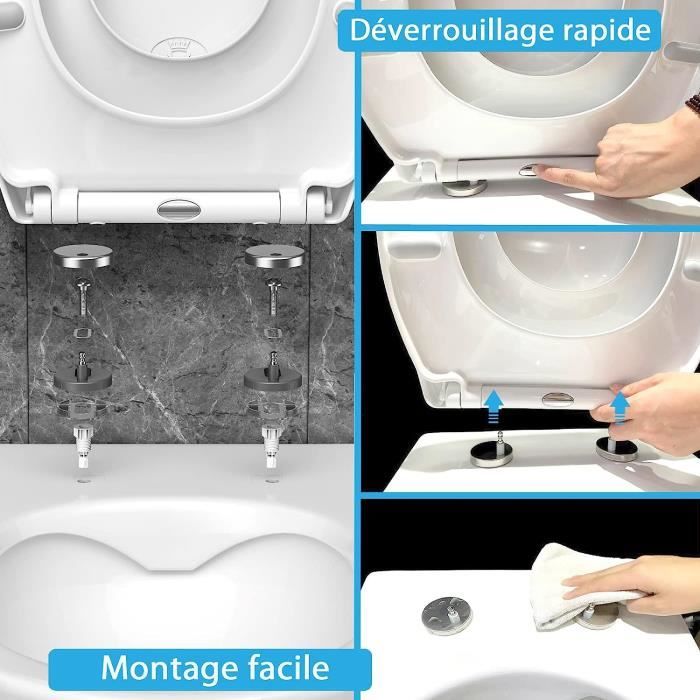 Installation de l'abattant wc facile et abattant wc clipsable