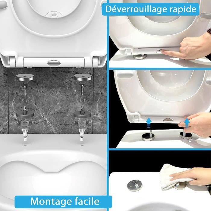 ITEOBA Abattant WC avec Frein de chute Lunette de Toilette