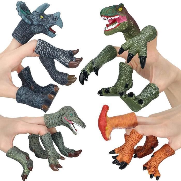 Marionnette dinosaure 5 têtes pour doigts