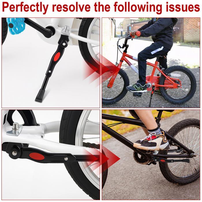 Béquille latérale vélo 24 à 29 pouces alu réglable Sterna noire Béquille latérale vélo 24 à 29 pouces alu réglable Sterna noire