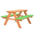 Table De Pique Nique Pour Enfants Avec Bancs 89x79x50 Cm Sapin