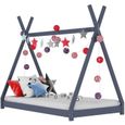 Buy-4816Excellent - Lit enfant Scandinave Cadre de lit d'enfant Structure de lit contemporain - Lit enfant cabane Garçons Filles Gri-0