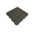 Dalle de terrasse bois composite Modular - MCCOVER - Gris carbone - 30 x 30 cm - 2,5 cm-0