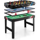 Table Multi-jeux 4 en 1 COSTWAY-Baby Foot Enfant,Ping Pong,Billard,Air Hockey-125 x 97 x 83 cm-en Bois-Accessoires Complets-3+ Ans