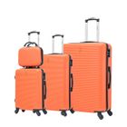 CELIMS FRANCE - Set de Valise 4 Pièces | Valise Cabine + Valise Moyenne + Valise Grande Taille + Vanity | ABS | Orange