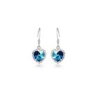 LE COIN COQUIN LCC®Boucles d'oreilles élégantes pendantes coeur de l'océan Argent avec cristal bleu swarovski Autrichien diamants Rhinestone