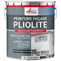 Peinture hydrofuge pliolite façade mur crépi - ARCAFACADE PLIOPROTECT  Blanc Cassé (Ral 9001) - 10L (+ ou - 80m² en 1 couche)