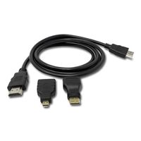 Câble HDMI H-basics - adaptateur 3 en 1 Mini-HDMI (type C), Micro-HDMI (type D)