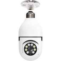 E27 Caméra de sécurité domestique sans fil Smart WiFi 1080p Ampoule Système d'alarme panoramique 360° Caméra de surveillance sa[440]